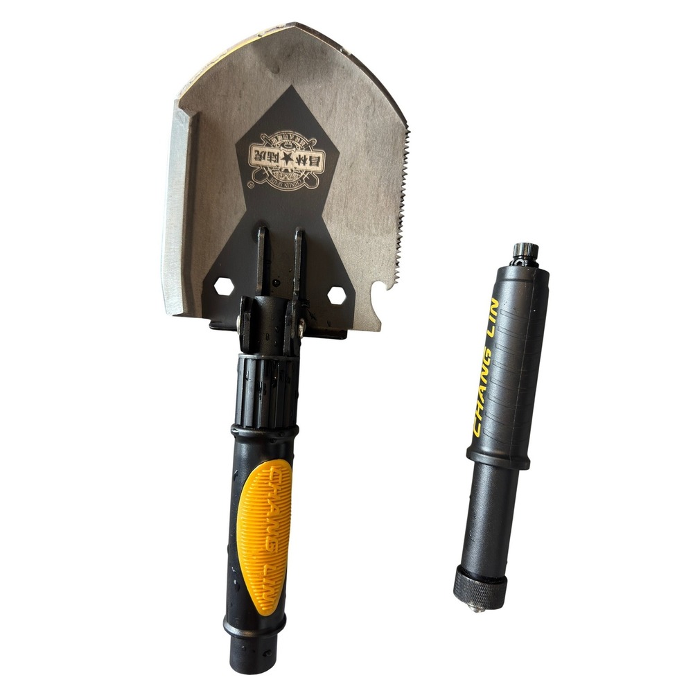 Chang Lin Tactical Folding Survival Shovel Multi-Tool Camping Gear Black Yellow